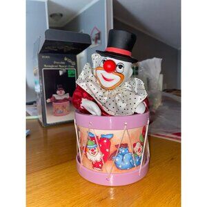 Porcelain Movinghead Musical Clown Rotating Music Box Tested Works